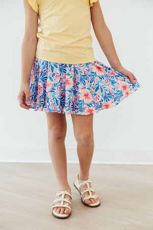 Watercolor Floral Ruffle Twirl Skort-Mila & Rose ®