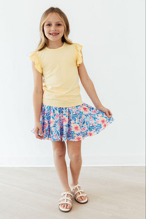Watercolor Floral Ruffle Twirl Skort-Mila & Rose ®