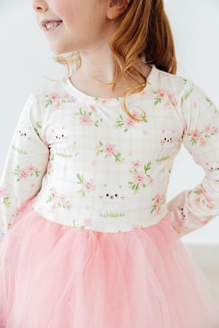 Spring Kittens L/S Tutu Dress-Mila & Rose ®