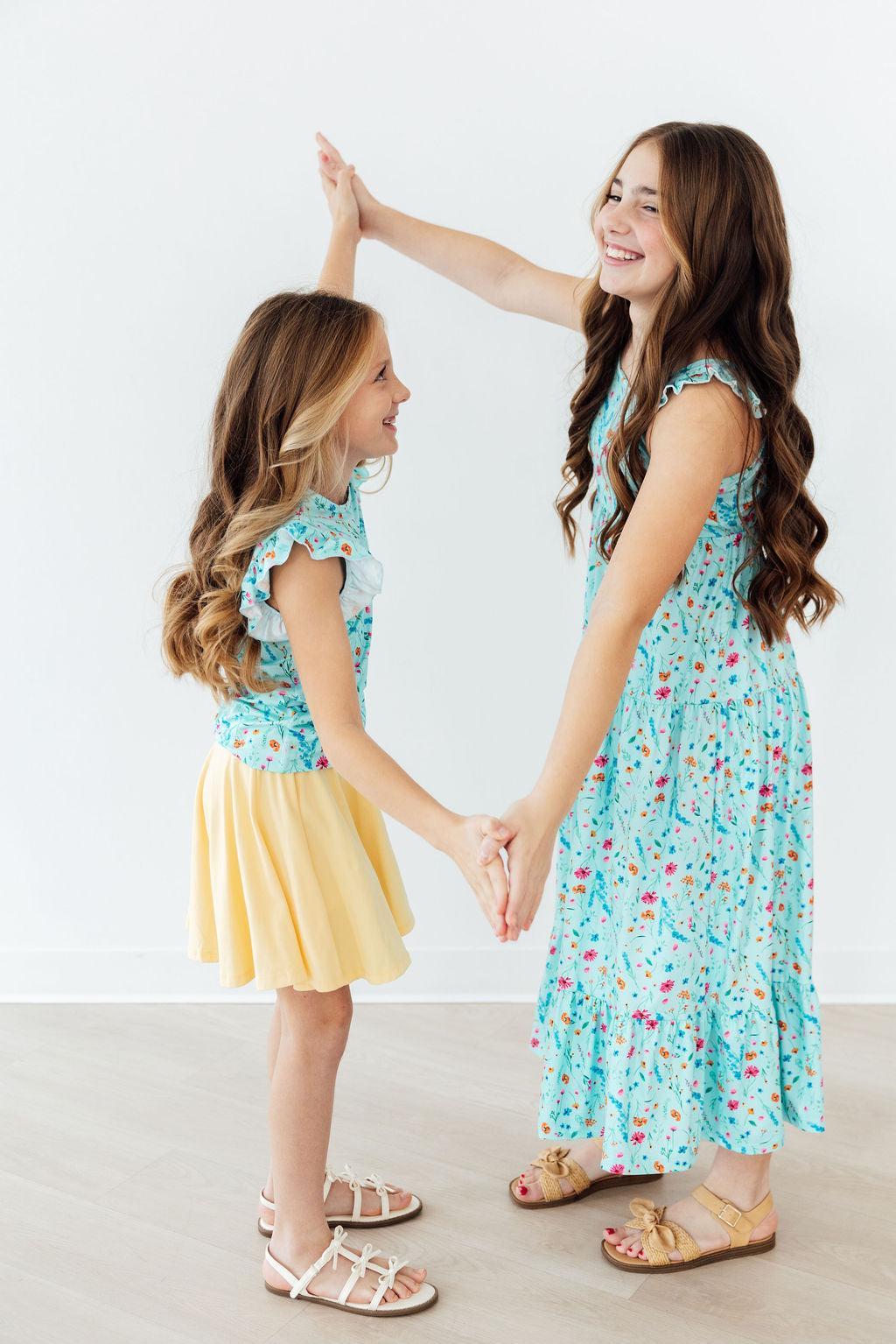 Girls' Bluebell Breeze Ruffle Maxi Dress Size: 2T Toddler By Mila & Rose Girls' Bluebell Breeze Ruffle Maxi Dress Size: 2T Toddler By Mila & Rose
