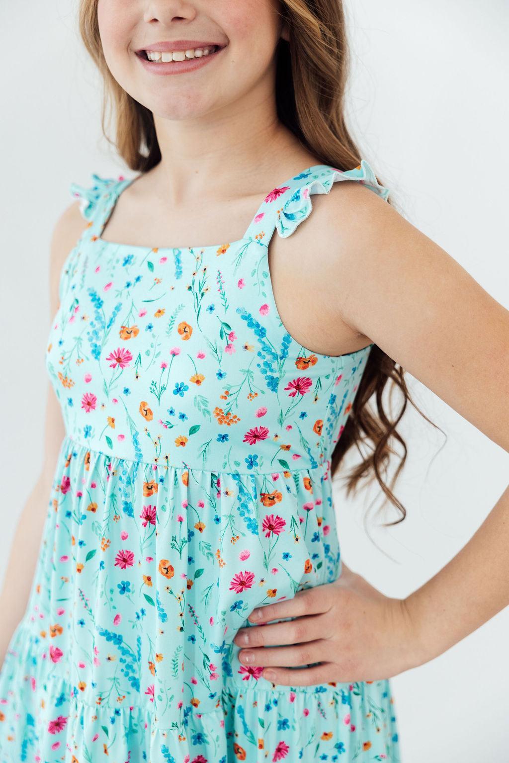 Girls' Bluebell Breeze Ruffle Maxi Dress Size: 2T Toddler By Mila & Rose Girls' Bluebell Breeze Ruffle Maxi Dress Size: 2T Toddler By Mila & Rose