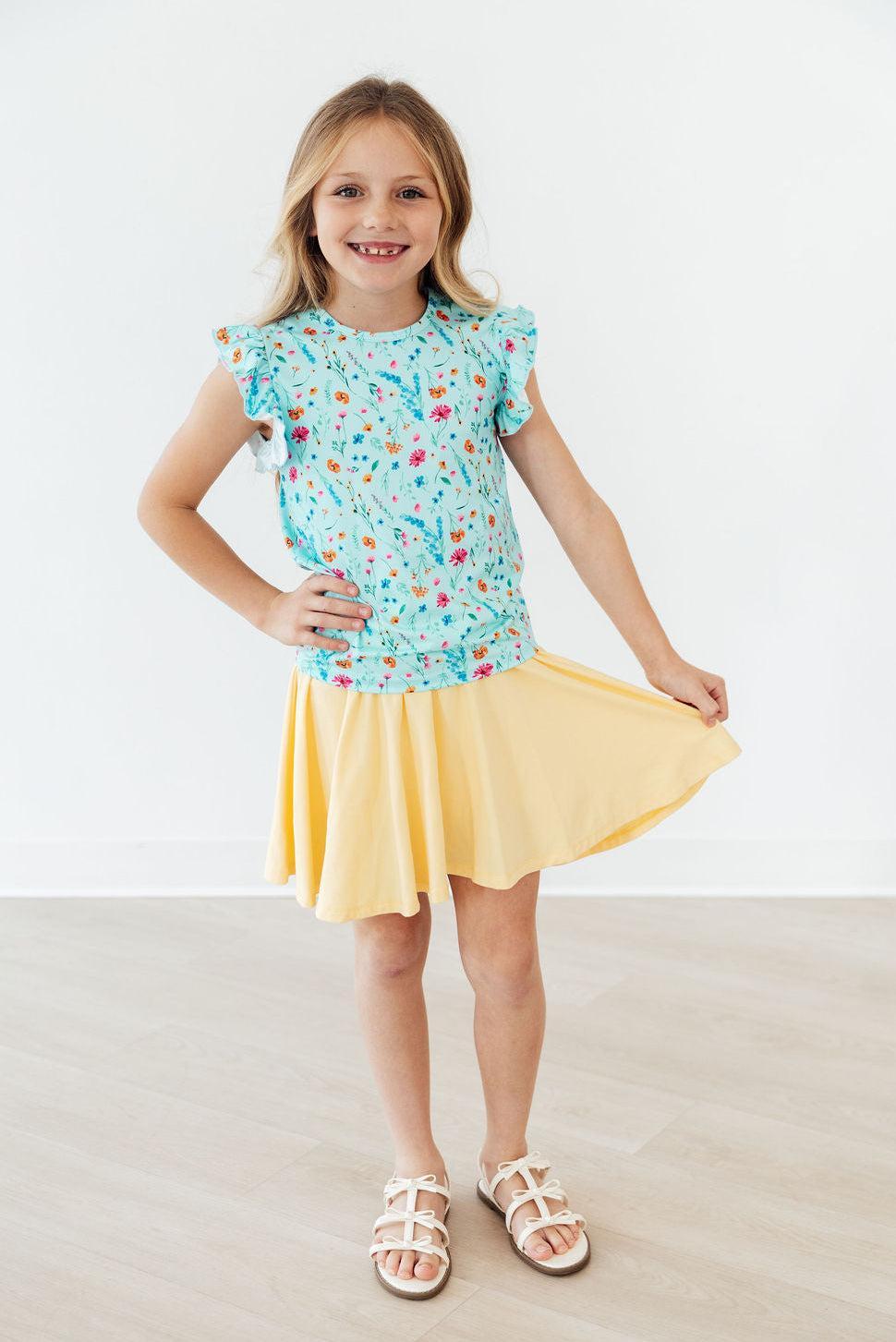 Bluebell Breeze S/S Ruffle Tee-Mila & Rose ®