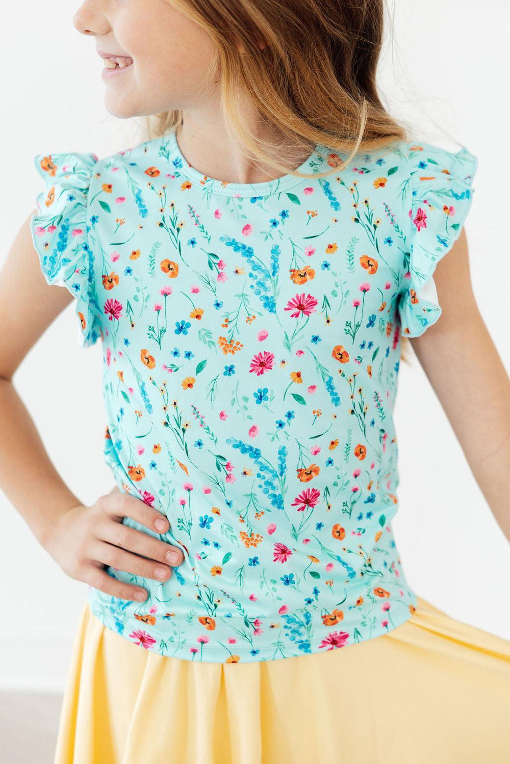 Bluebell Breeze S/S Ruffle Tee-Mila & Rose ®