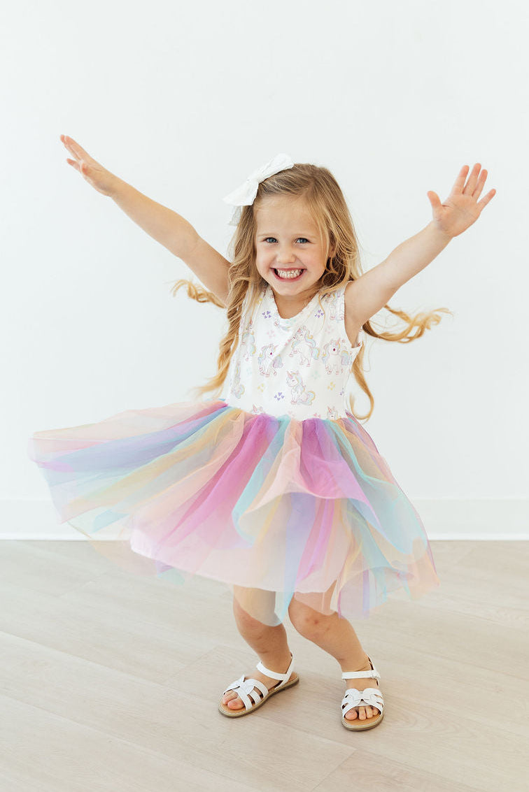 Girls' Enchanted Unicorns Tank Tutu Dress Size: 12-24m By Mila & Rose