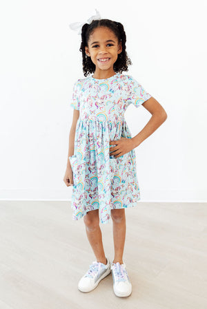 Unicorn Queen S/S Pocket Twirl Dress-Mila & Rose ®