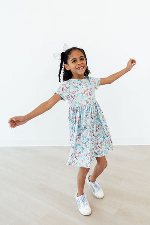 Unicorn Queen S/S Pocket Twirl Dress-Mila & Rose ®