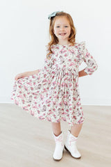 Cowgirl Cutie 3/4 Sleeve Ruffle Twirl Dress-Mila & Rose ®
