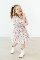 Cowgirl Cutie 3/4 Sleeve Ruffle Twirl Dress-Mila & Rose ®