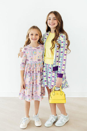 (L) French Quarter Fun 3/4 Sleeve Pocket Twirl Dress-Mila & Rose ®