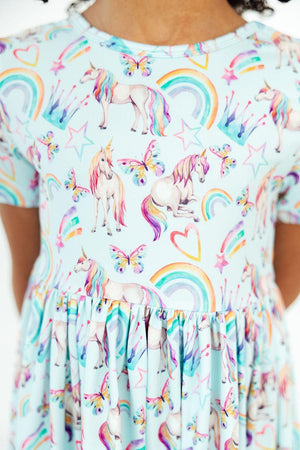 Unicorn Queen S/S Pocket Twirl Dress-Mila & Rose ®