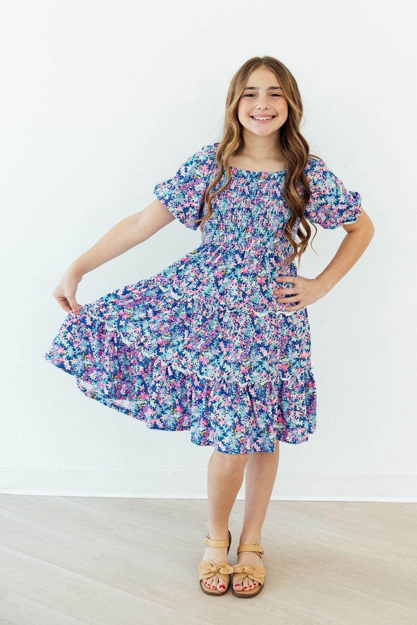 Darling Daisies Smocked Ruffle Dress-Mila & Rose ®