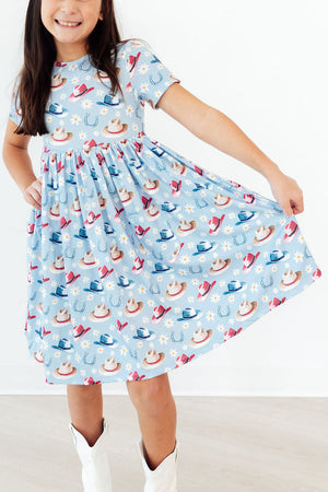 (S) Tip Your Hat S/S Pocket Twirl Dress-Mila & Rose ®