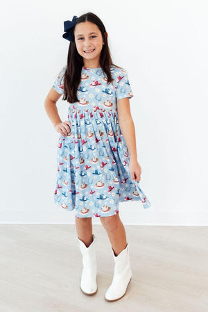(S) Tip Your Hat S/S Pocket Twirl Dress-Mila & Rose ®