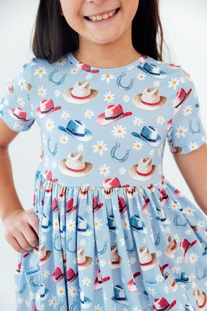 (S) Tip Your Hat S/S Pocket Twirl Dress-Mila & Rose ®