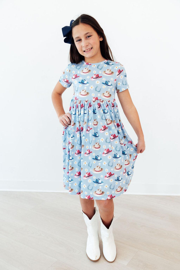 (S) Tip Your Hat S/S Pocket Twirl Dress-Mila & Rose ®