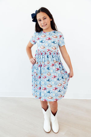 (S) Tip Your Hat S/S Pocket Twirl Dress-Mila & Rose ®