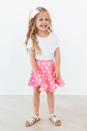 Pink Polka Dots Ruffle Twirl Skort-Mila & Rose ®