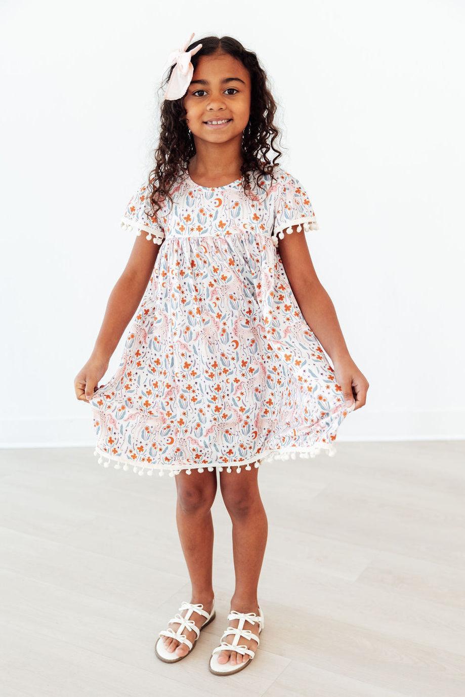 Girls' Pom Pom Dresses & Rompers | Mila & Rose