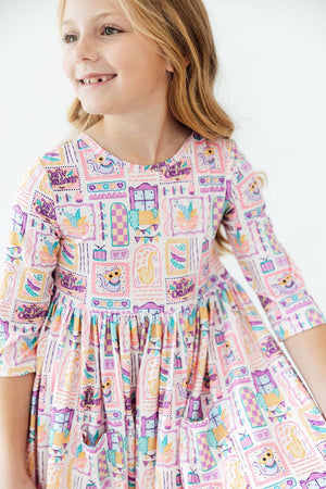 (L) French Quarter Fun 3/4 Sleeve Pocket Twirl Dress-Mila & Rose ®