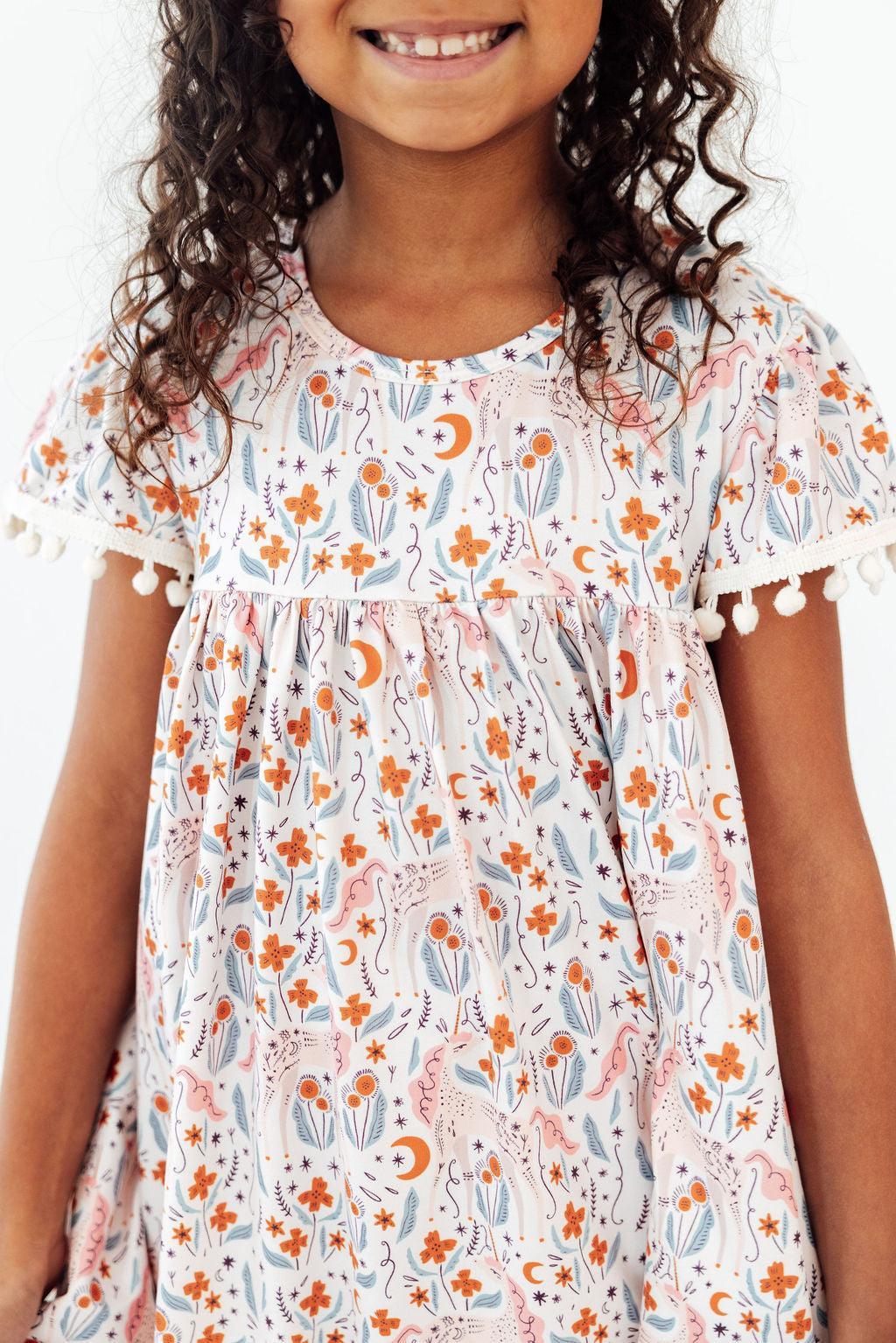 Unicorn Soiree Pom Pom Dress-Mila & Rose ®