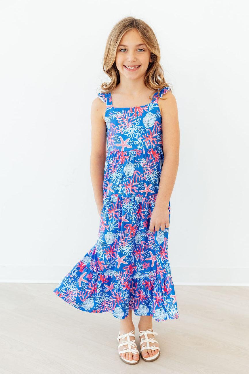 Coral Cove Ruffle Maxi Dress-Mila & Rose ®