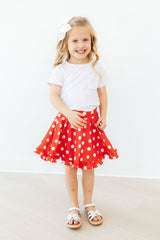 Red Polka Dots Ruffle Twirl Skort-Mila & Rose ®