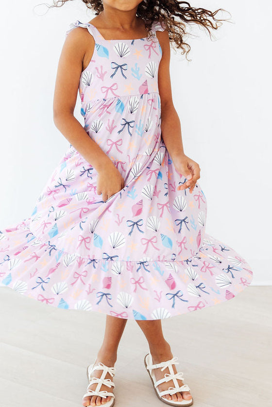 Girls' Beachside Bows Ruffle Maxi Dress Size: 2T Toddler By Mila & Rose Girls' Beachside Bows Ruffle Maxi Dress Size: 2T Toddler By Mila & Rose
