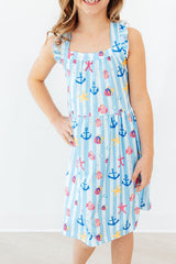 Tidepool Treasures Ruffle Cross Back Dress-Mila & Rose ®