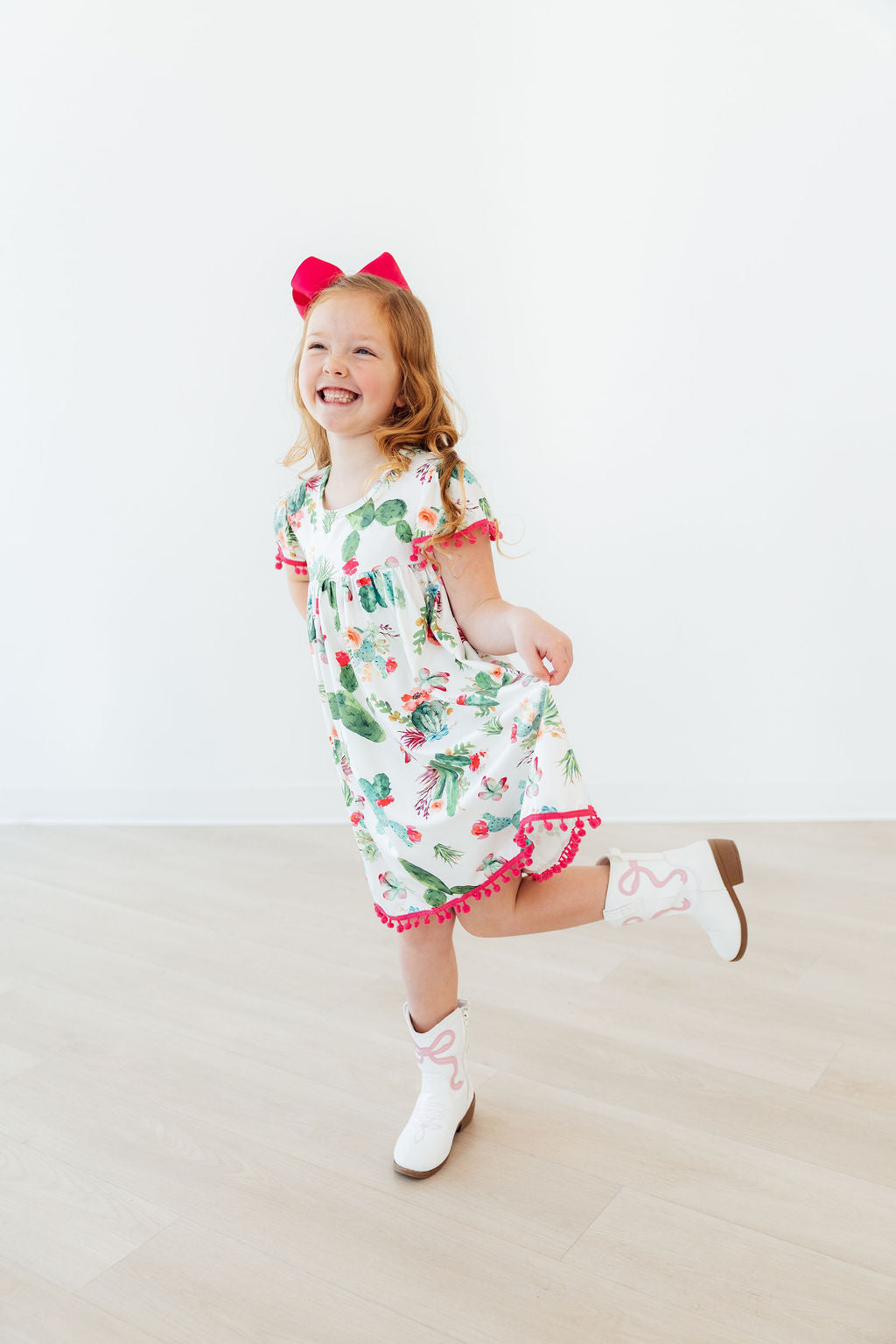(L) Cute Cactus Pom Pom Dress-Mila & Rose ®