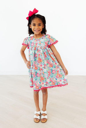 Preppy Petals Pom Pom Dress-Mila & Rose ®