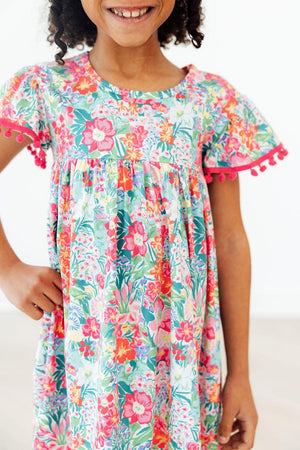 Preppy Petals Pom Pom Dress-Mila & Rose ®
