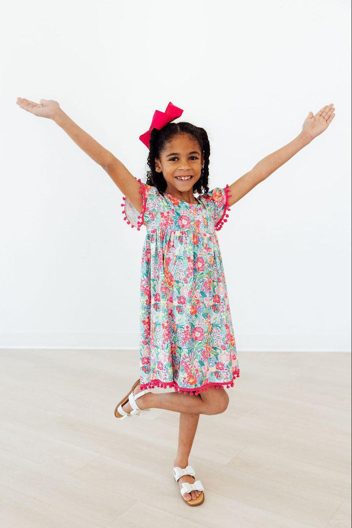 Preppy Petals Pom Pom Dress-Mila & Rose ®