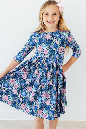 Whimsy 3/4 Sleeve Pocket Twirl Dress-Mila & Rose ®