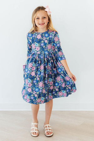 Whimsy 3/4 Sleeve Pocket Twirl Dress-Mila & Rose ®