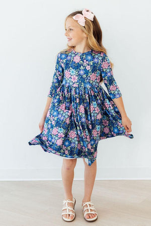 Whimsy 3/4 Sleeve Pocket Twirl Dress-Mila & Rose ®