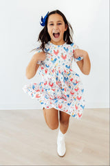 Rainbow Roosters S/S Pocket Twirl Dress-Mila & Rose ®