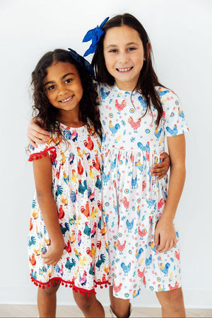 Rooster Pom Pom Dress-Mila & Rose ®