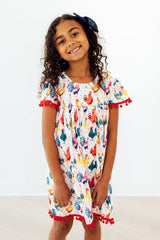 Rooster Pom Pom Dress-Mila & Rose ®