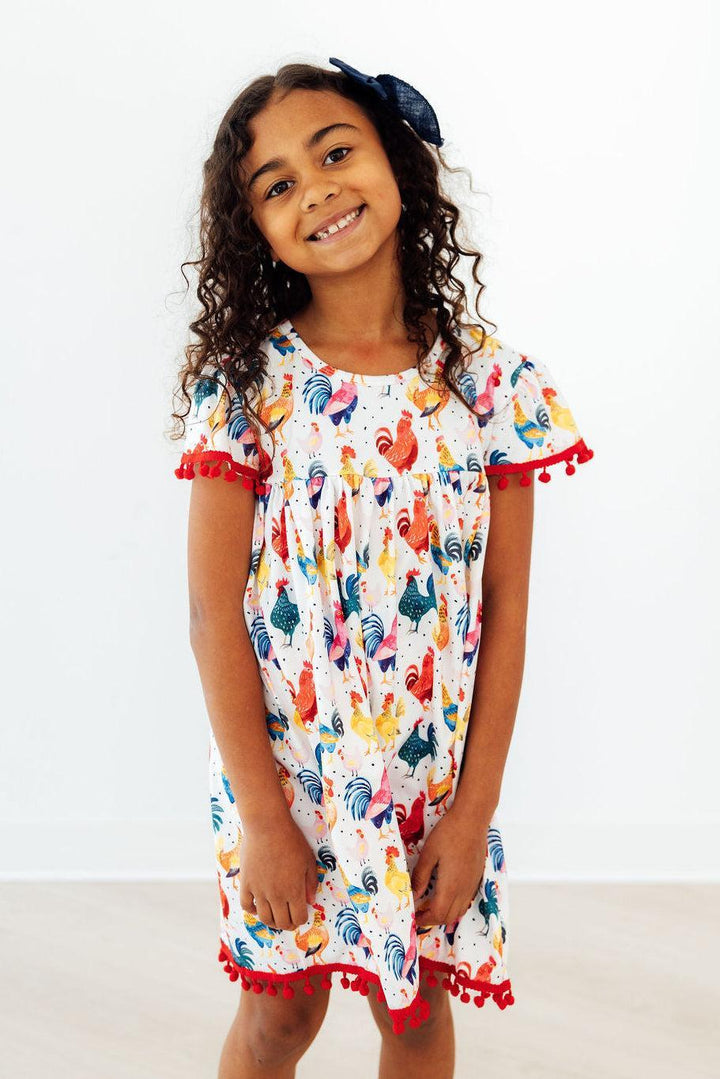 Rooster Pom Pom Dress-Mila & Rose ®