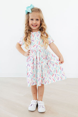 Color Crayons S/S Pocket Twirl Dress-Mila & Rose ®