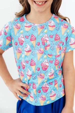 Delightful Desserts Ruffle Pocket Tee-Mila & Rose ®