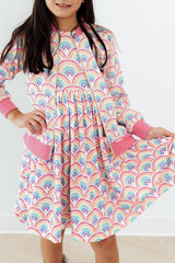 Watercolor Rainbows Satin Jacket-Mila & Rose ®