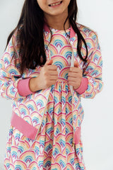 Watercolor Rainbows Satin Jacket-Mila & Rose ®