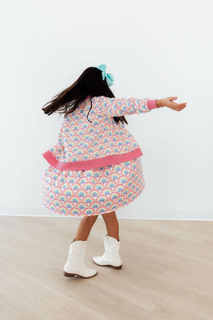 Watercolor Rainbows Satin Jacket-Mila & Rose ®