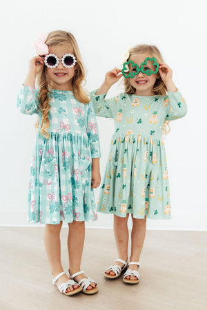 Lucky Duck 3/4 Sleeve Pocket Twirl Dress-Mila & Rose ®