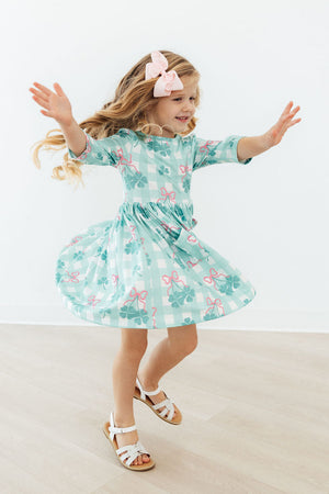 Shamrock Sweetheart 3/4 Sleeve Pocket Twirl Dress-Mila & Rose ®