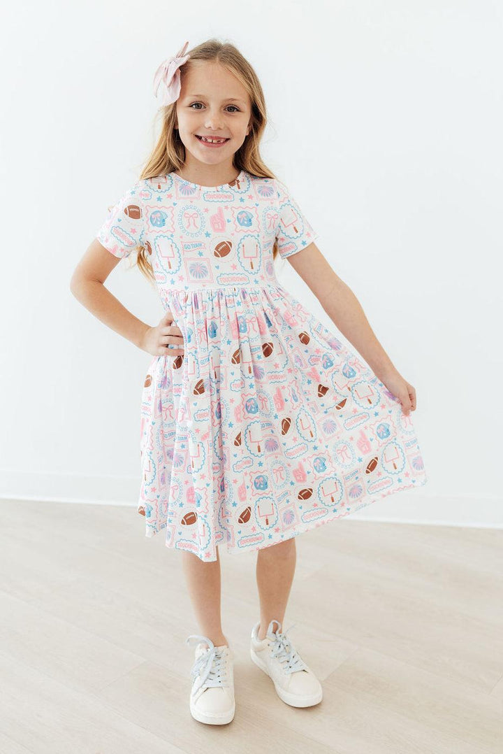 Game Day Girlie S/S Pocket Twirl Dress-Mila & Rose ®