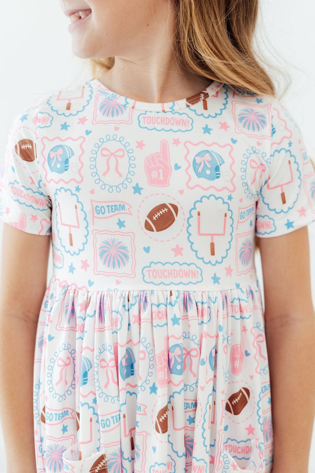 Game Day Girlie S/S Pocket Twirl Dress-Mila & Rose ®