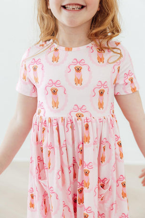Girl's Best Friend S/S Pocket Twirl Dress-Mila & Rose ®