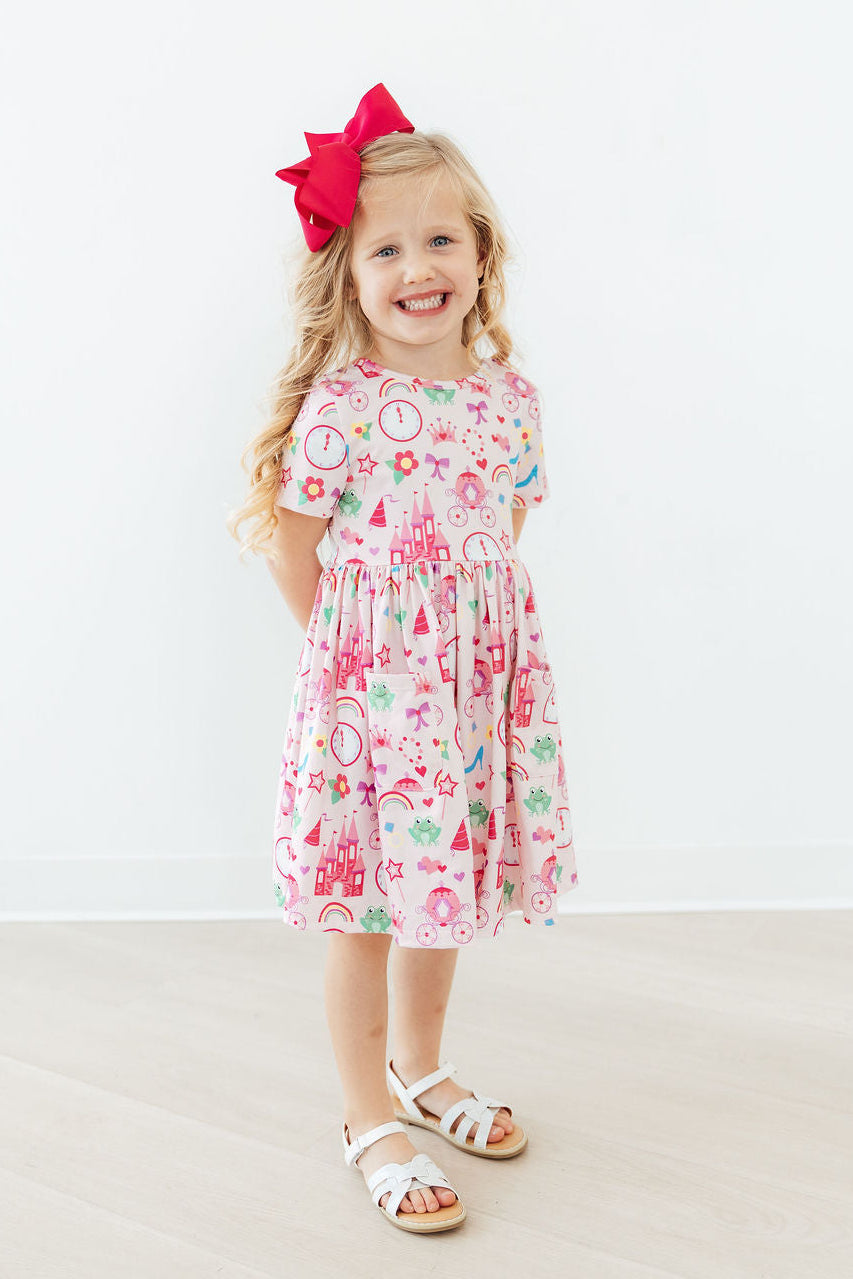 Princess & the Froggie S/S Pocket Twirl Dress-Mila & Rose ®